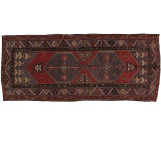 1960s Vintage Turkish Oushak Rug - 4′1″ × 9′9″ For Sale