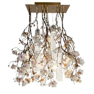 Flower Power Pink-Cream Magnolia Chandelier from VGnewtrend, Italy