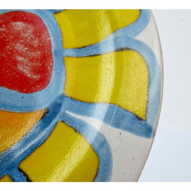 Ceramic C.1960's Italian Giovanni DeSimone "Rare," Hand-Painted, Ceramic Glazed Fish Plate For Sale - Image 7 of 10