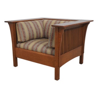 Stickley Mission Oak Prairie Club Chair For Sale