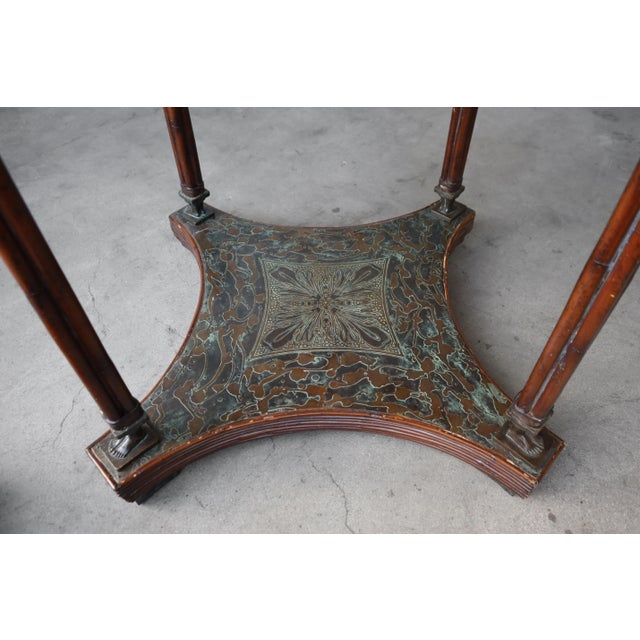 1980s Neoclassical Etched Bronze Round Occasional Table For Sale - Image 5 of 8