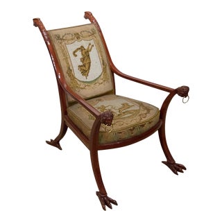 German Austrian Neoclassical Eagle Form Armchair For Sale