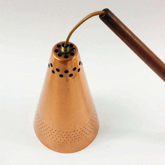 Scandinavian Copper & Teak Model S 1718 Wall Lamp by Hans-Agne Jakobsson for Hans-Agne Jakobsson AB Markaryd, Sweden, 1960s For Sale - Image 11 of 14