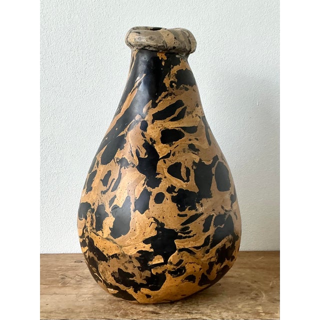 Vintage Boho Artisanal Pigmented Plaster Scagliola Vase For Sale In West Palm - Image 6 of 12