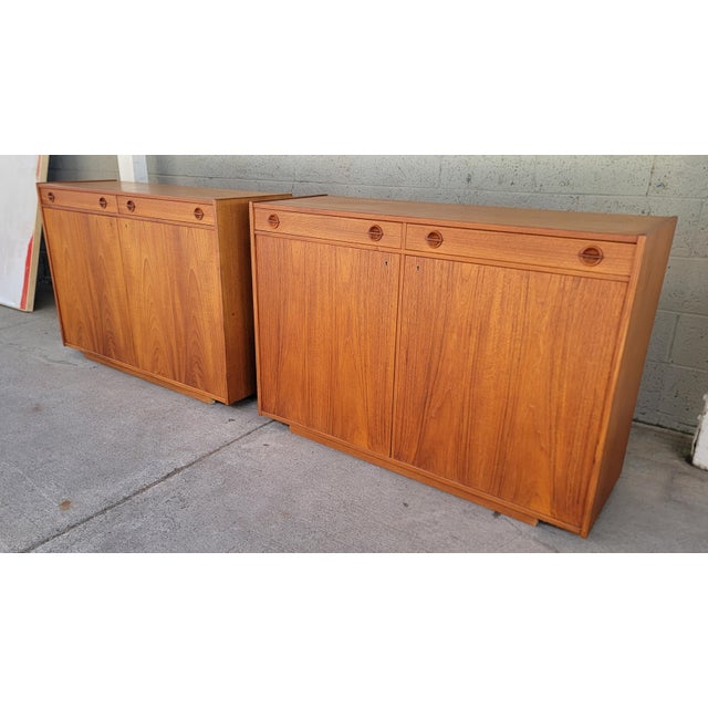 1960s Scandinavian Modern Teak Credenza by Tage Olofsson - A Pair For Sale - Image 5 of 18