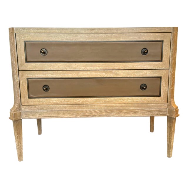 Revelation Modern Cerused Oak Finished Hide Away Two Drawer Chest For Sale