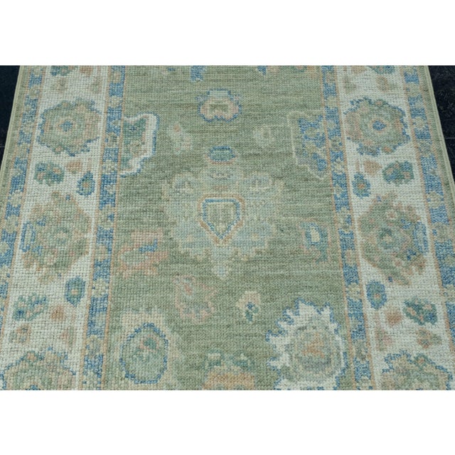 Turkish Oushak Runner Rug 2'10" x 16'1" #17902 For Sale In Houston - Image 6 of 8