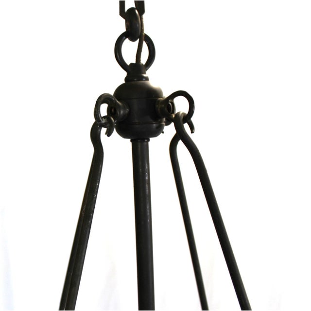 Mid-Century Iron & Semi-Precious Stones Chandelier After Andre Dubrevil For Sale In Los Angeles - Image 6 of 12