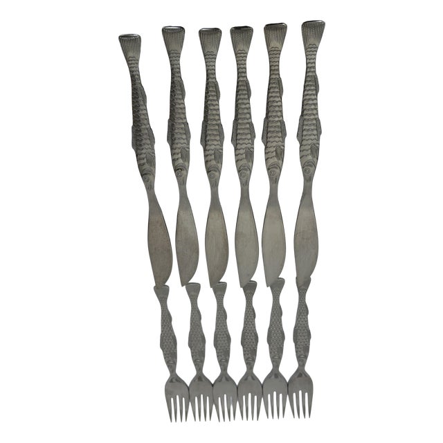 Mid-Century Cromargan Form 2500 Fish Cutlery from WMF, 1960s, Set of 12 For Sale