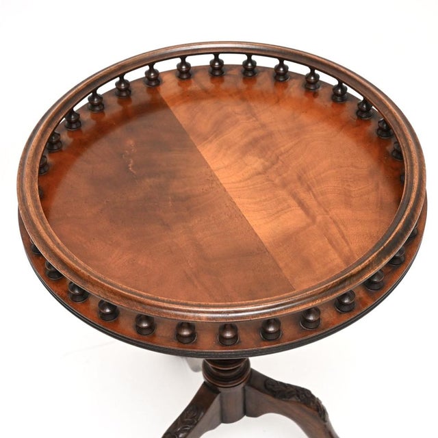 Georgian Gallery Top Wine Table, 1930 For Sale - Image 3 of 7
