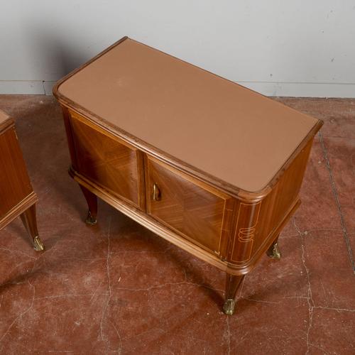 Glass Paolo Buffa-Style Bedside Tables with Glass Top, Set of 2 For Sale - Image 7 of 9
