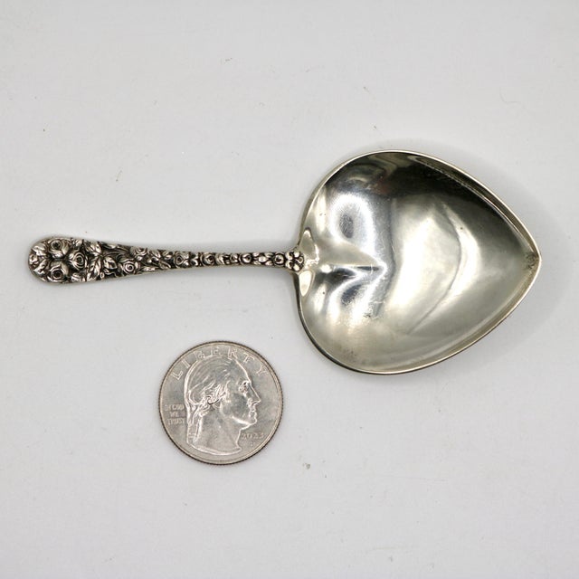 Antique Schofield "Baltimore Rose" Sterling Silver 4" Heart-Shaped Tea Caddy Spoon For Sale - Image 11 of 11