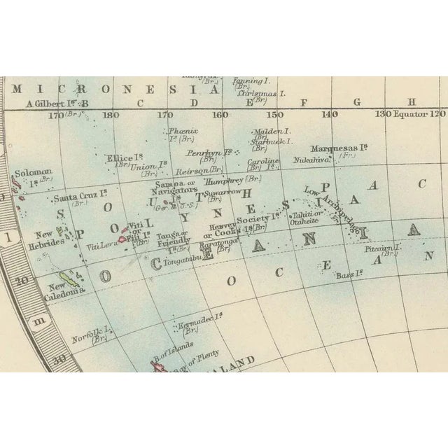 Antique World Map in Hemispheres with Delicate Pastel Coloring, 1903 For Sale - Image 3 of 10