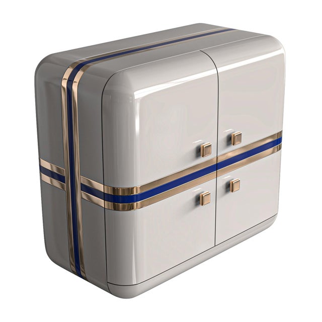 "Armonia" Credenza With Stainless Steel and Bronze, Handmade For Sale - Image 9 of 9