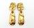 Chanel Chanel Rare Vintage Gold Plated CC Rectangle Tear Drop Stripe Large Clip on Earrings, A Pair For Sale - Image 4 of 6