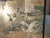 Vintage Silver Chinese Asian Six Panel Screen ~ Room Divider W Heron Birds For Sale - Image 12 of 18