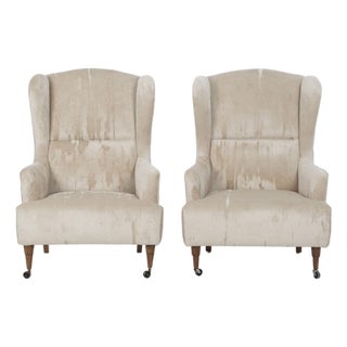 Luigi Caccia Dominioni Pair of Ambrosianeum High-Back Lounge Chairs for Azucena, 1955 For Sale