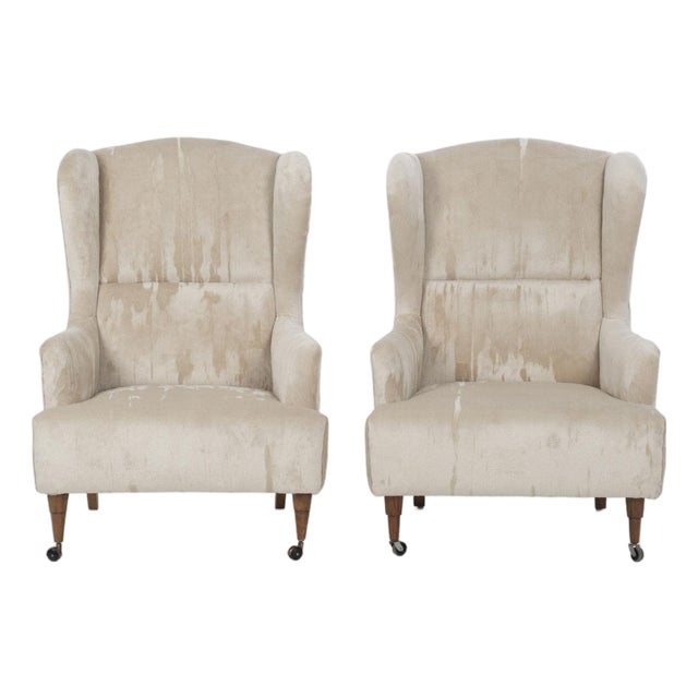 Luigi Caccia Dominioni Pair of Ambrosianeum High-Back Lounge Chairs for Azucena, 1955 For Sale