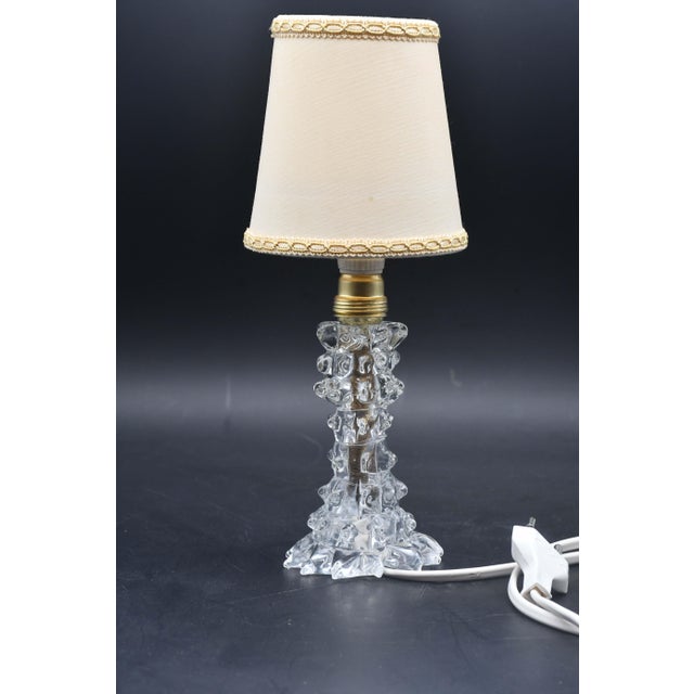 Art Deco 1940s Charming Table Lamp in Rostrato Murano Glass Vase for Barovier & Toso For Sale - Image 3 of 10