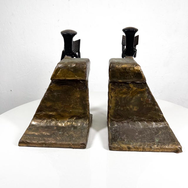 1968 Modernist Sculptural Railway Spike Bookends For Sale - Image 9 of 10
