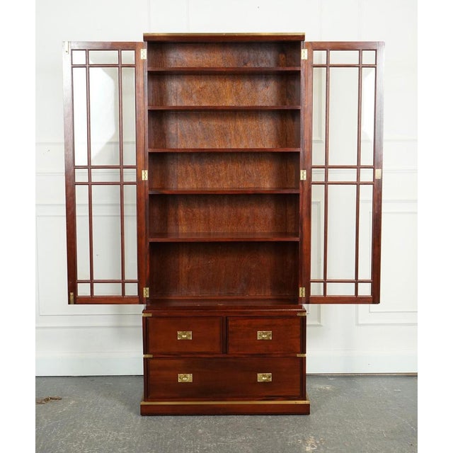 Vintage Military Campaign Display Cabinet with Brass Fittings For Sale - Image 6 of 15