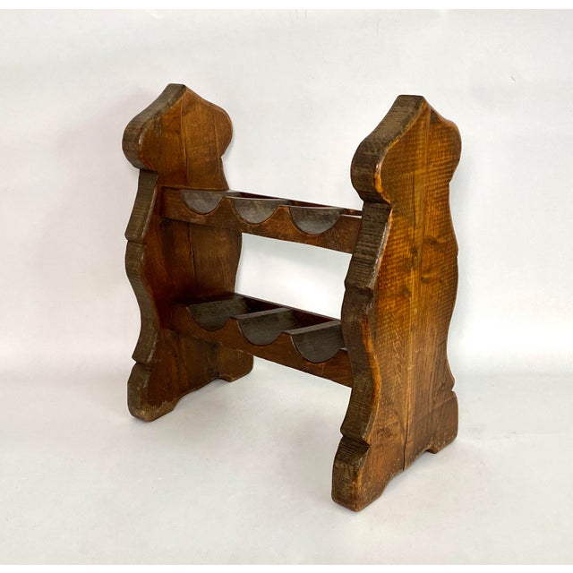 1960s 1960s Dutch Brutalist Oak Wine Rack For Sale - Image 5 of 9