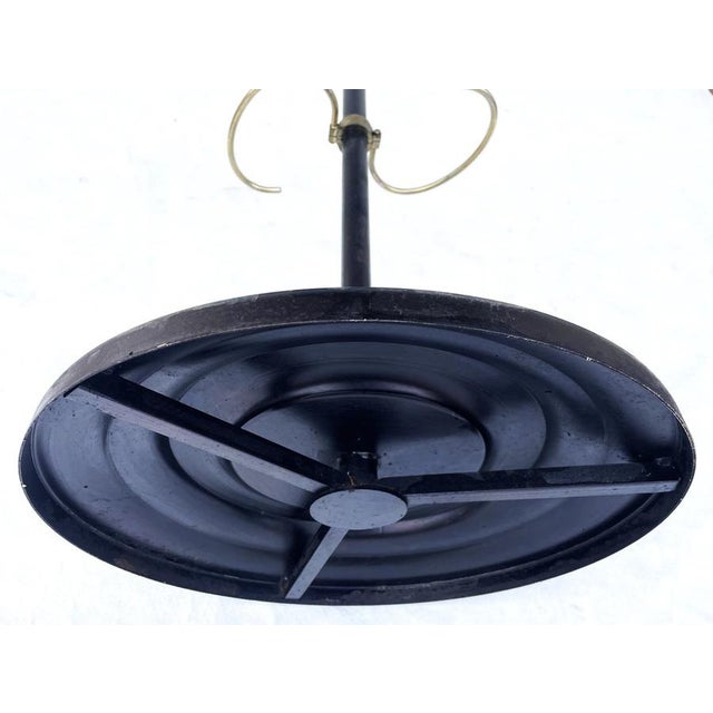 Black Mid-Century Modern Brass and Black Metal Coat Stand in the style Jacques Adnet, 1950s For Sale - Image 8 of 18