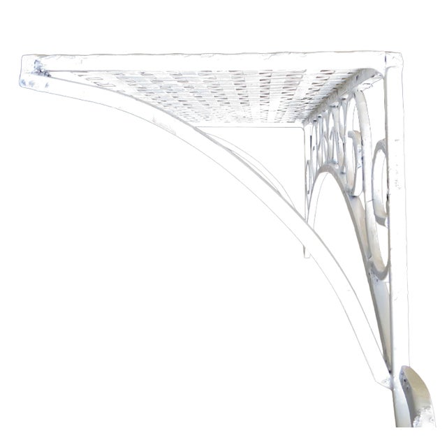 Mid 20th Century Vintage Woven Metal Lattice Wall Shelf For Sale - Image 5 of 8