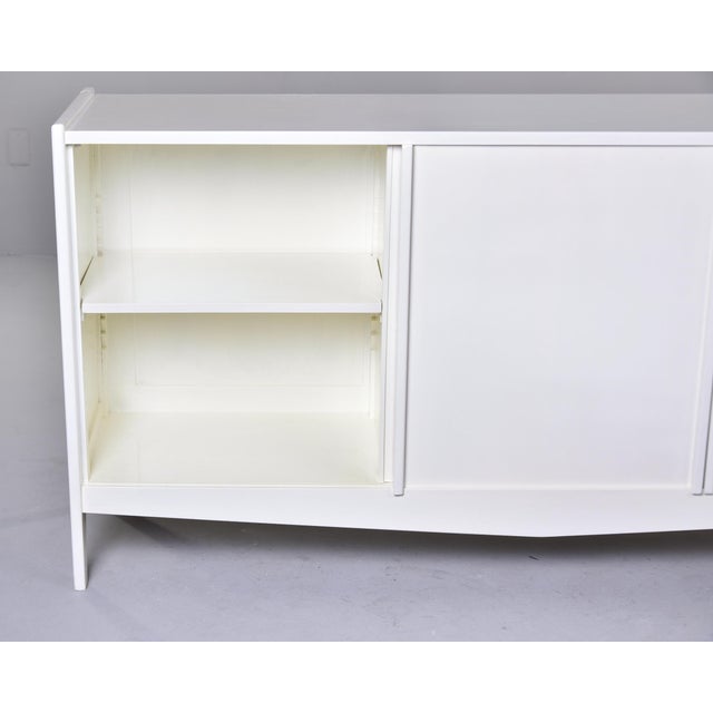Mid-Century Scandinavian Credenza in White Lacquer For Sale - Image 10 of 12