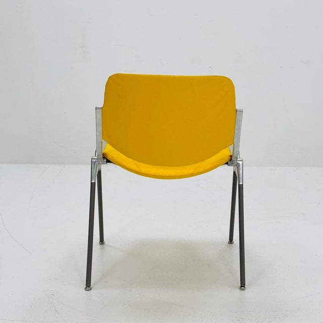 Mid-Century Stacking Yellow Fabric Chair by Giancarlo Piretti for Anomima Castelli, 1960s For Sale - Image 3 of 11