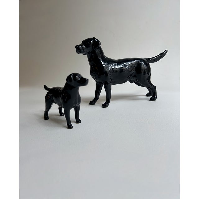 Royal Doulton Two British Beswick Black Labrador Dog Porcelain Figurines, C. 1960 For Sale - Image 4 of 17