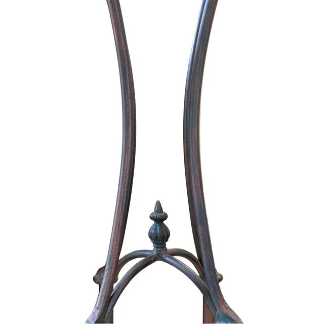 1960s Pair of Neoclassical Lion-Head Plant Stands With Faux-Marble Base For Sale - Image 4 of 17