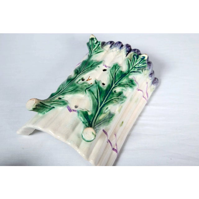 Green French Majolica Asparagus Set, Salins, Late 19th Century For Sale - Image 8 of 9