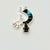 Metal Vintage Calvin Begay Contemporary Southwestern Navajo Sterling, Blue Opal & Jet Dancing Horn Player Pendant For Sale - Image 7 of 11