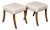 Pair of English 19th Century Oak Stools with Saber Legs and Custom Upholstery For Sale