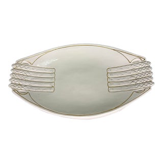 Antique Austria Art Nouveau Porcelain Asparagus Serving Dish Platter For Sale