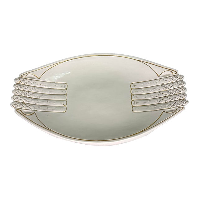 Antique Austria Art Nouveau Porcelain Asparagus Serving Dish Platter For Sale