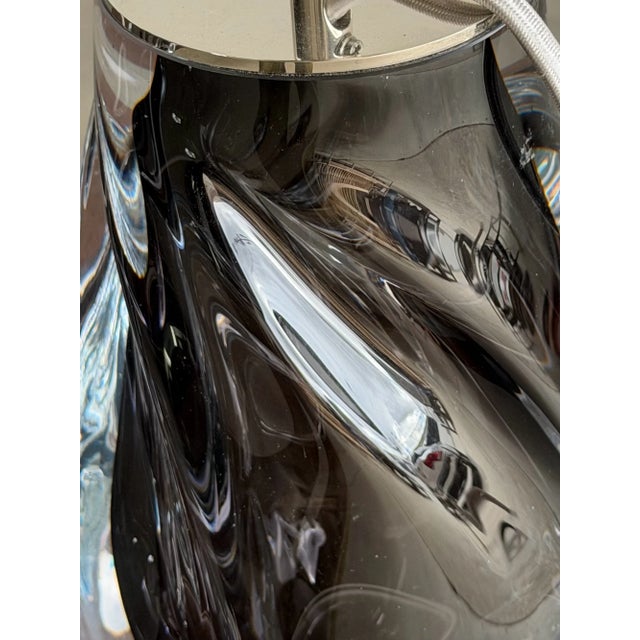 1960s Porta Romana Obsidian Swirl Lamps - Pair For Sale - Image 13 of 15