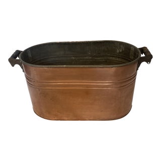 Vintage Copper Pot Planter For Sale