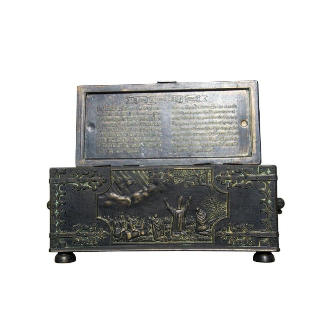 Bronze Antique Danish Bronze Lidded Box-Battle of Lyndanisse For Sale - Image 8 of 11