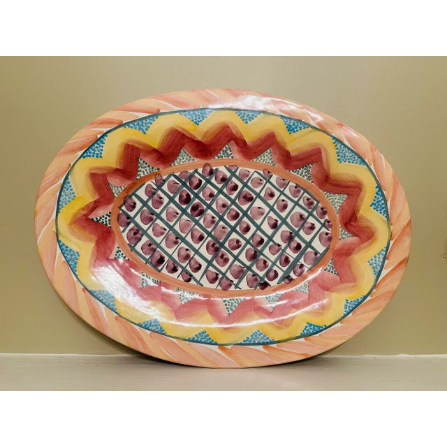 1980s Huge Vintage Mackenzie Childs Platter For Sale - Image 5 of 7