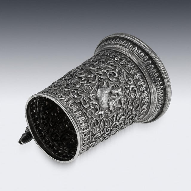 Metal Antique Indian Kutch Silver Mug, 1890 For Sale - Image 7 of 18