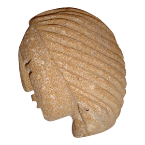 Mid 20th Century Limestone Figurine Head Maya Inc