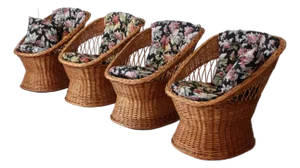 Vintage Rattan Chairs Set of 4