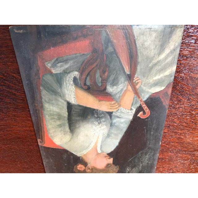 An oil portrait of a Lady on a board from the 19th century. 1888 Signed painter E. De Glanne Dimensions: 37x23.5cm. x 0.7...