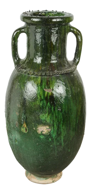 Moroccan Vintage Green Olive Jar