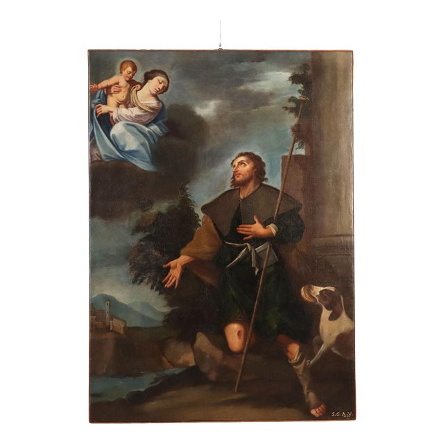 S.G.A.V, Apparition of Madonna and Child to San Rocco, 1747, Oil on Canvas For Sale