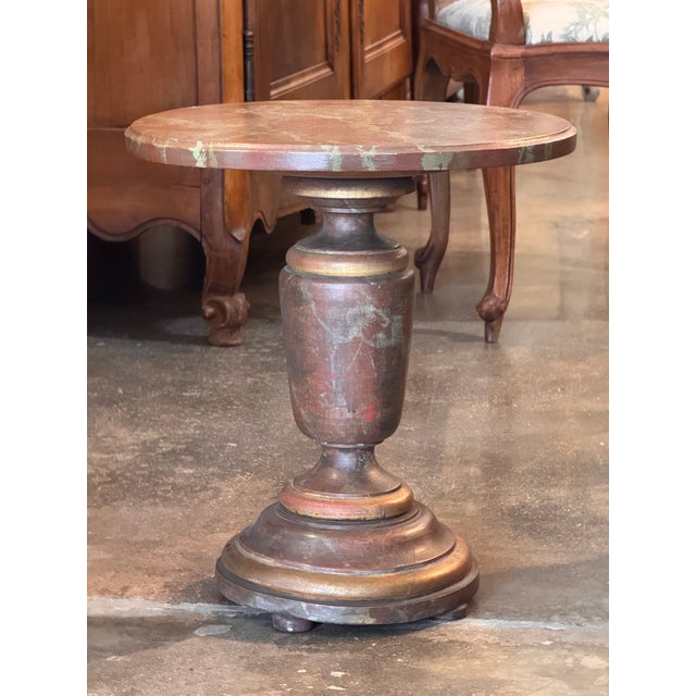 1950s Faux-Marble Painted Side Table For Sale - Image 4 of 7