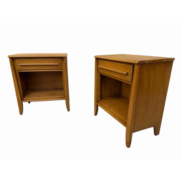 Mid-Century Modern Heywood Wakefield Style Nightstands - Set of 2 For Sale In Philadelphia - Image 6 of 8