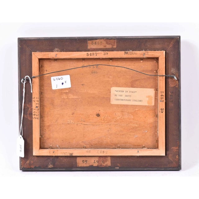 Vintage Original Ugo Setti Expressionism Winter in Italy Landscape Oil Painting For Sale In New York - Image 6 of 7